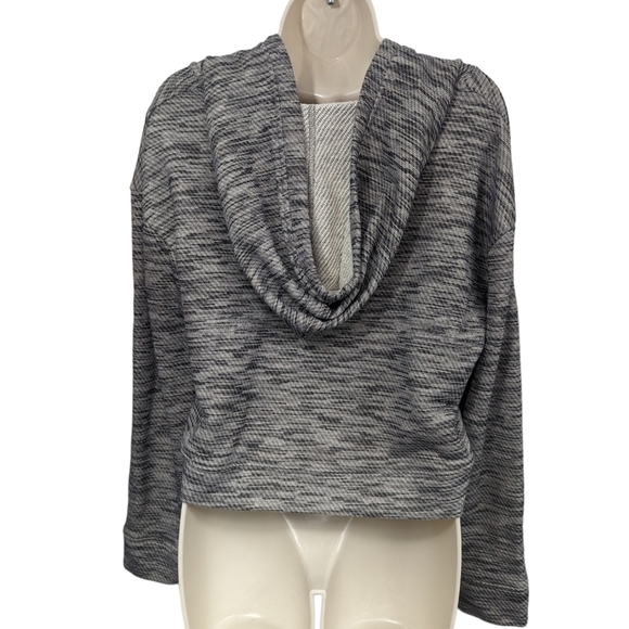 Saturday Sunday Cropped Metallic Shimmer Hoodie Sz M - Picture 2 of 13